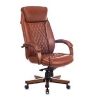 Кресло Бюрократ T-9924WALNUT (кожа светло-коричневая)